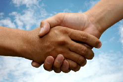 Two applicants shaking hands image
